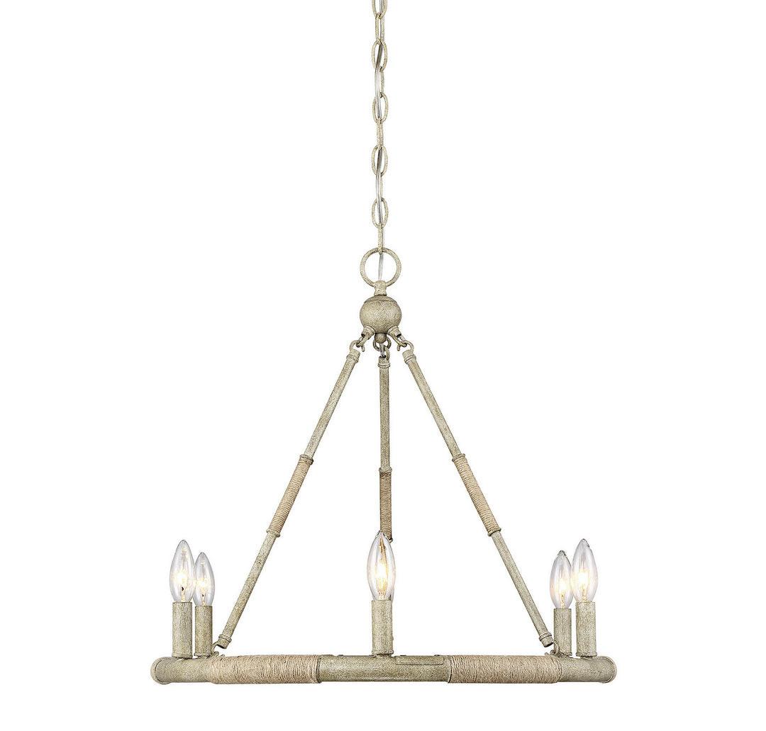 Meridian Mchan M10047NWR Chandelier Light - Natural Wood and Rope