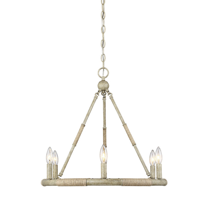 Meridian Mchan M10047NWR Chandelier Light - Natural Wood and Rope