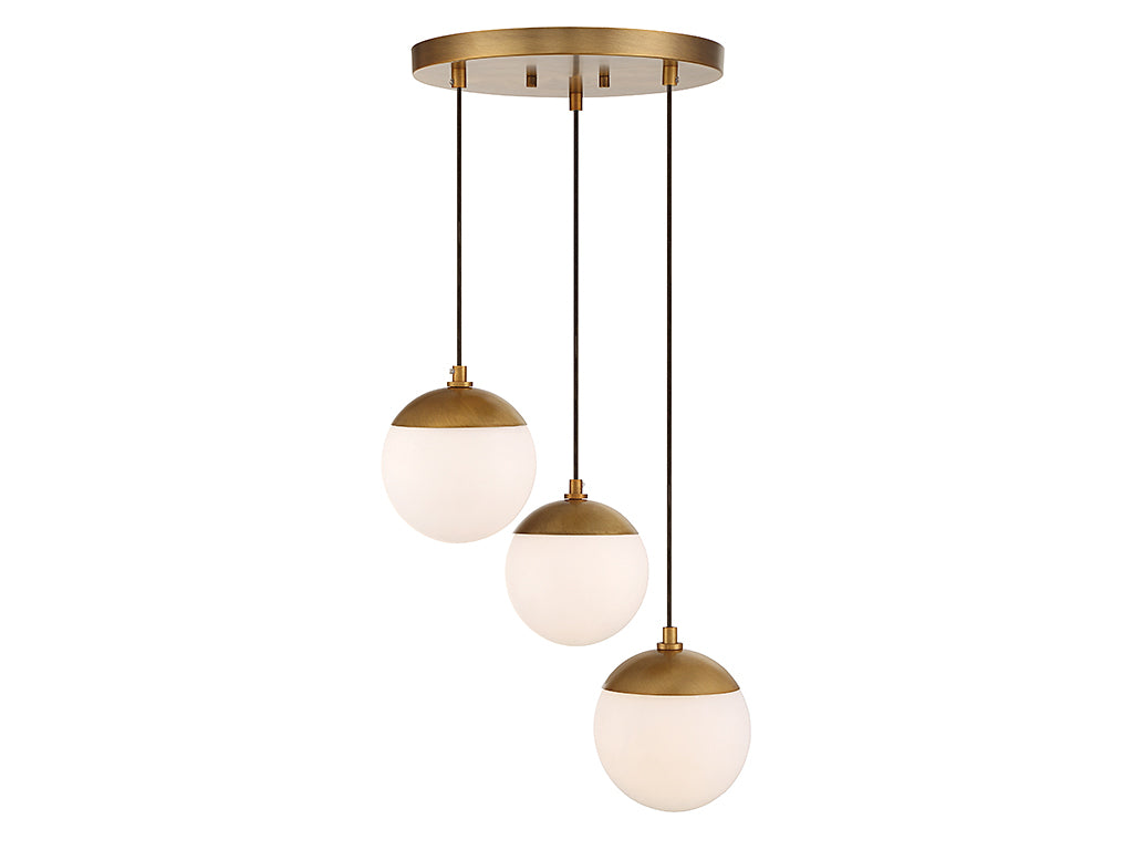 Meridian Mchan M10055NB Pendant Light - Natural Brass