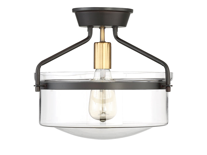 Meridian Msemi M60011ORBNB Ceiling Light - Oil Rubbed Bronze with Natural Brass