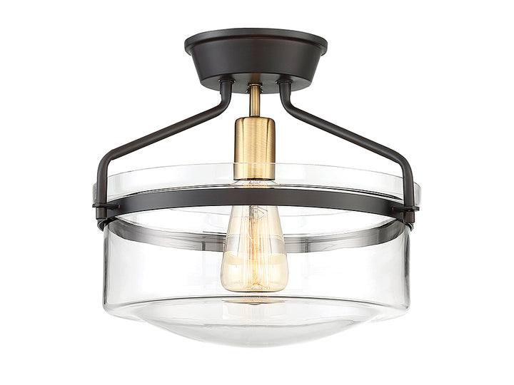 Meridian Msemi M60011ORBNB Ceiling Light - Oil Rubbed Bronze with Natural Brass