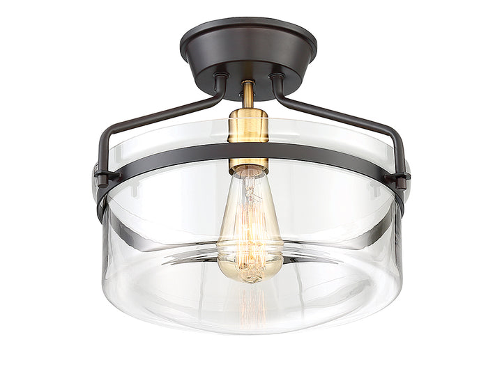 Meridian Msemi M60011ORBNB Ceiling Light - Oil Rubbed Bronze with Natural Brass