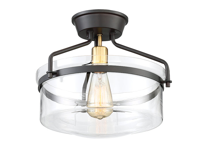 Meridian Msemi M60011ORBNB Ceiling Light - Oil Rubbed Bronze with Natural Brass