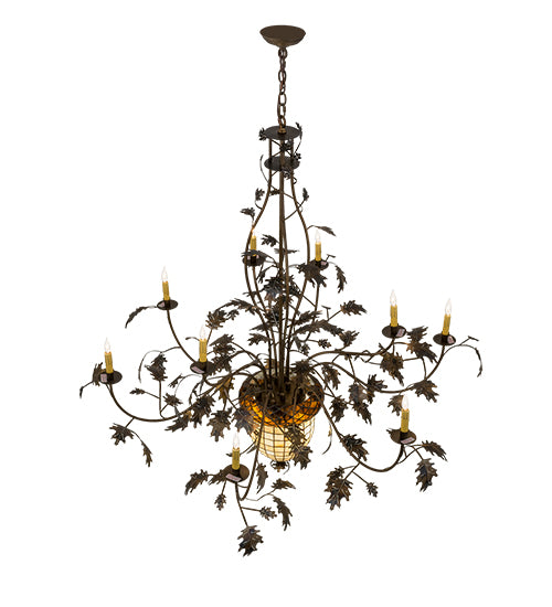 Meyda Tiffany Greenbriar Oak 95358 Chandelier Light - Antique Copper,Burnished