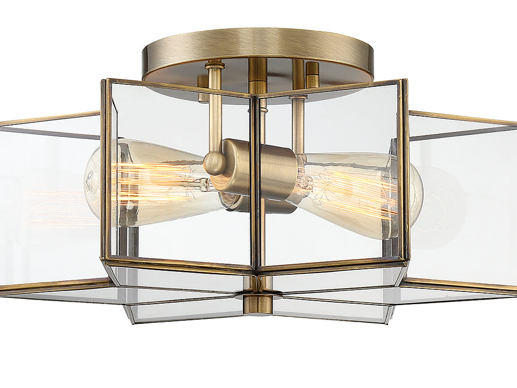 Meridian Msemi M60021NB Ceiling Light - Natural Brass
