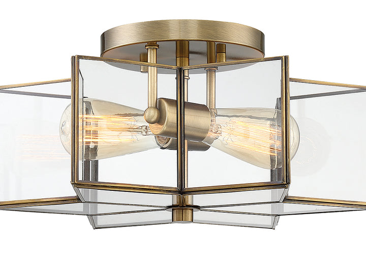 Meridian Msemi M60021NB Ceiling Light - Natural Brass