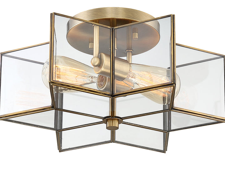 Meridian Msemi M60021NB Ceiling Light - Natural Brass