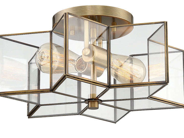 Meridian Msemi M60021NB Ceiling Light - Natural Brass
