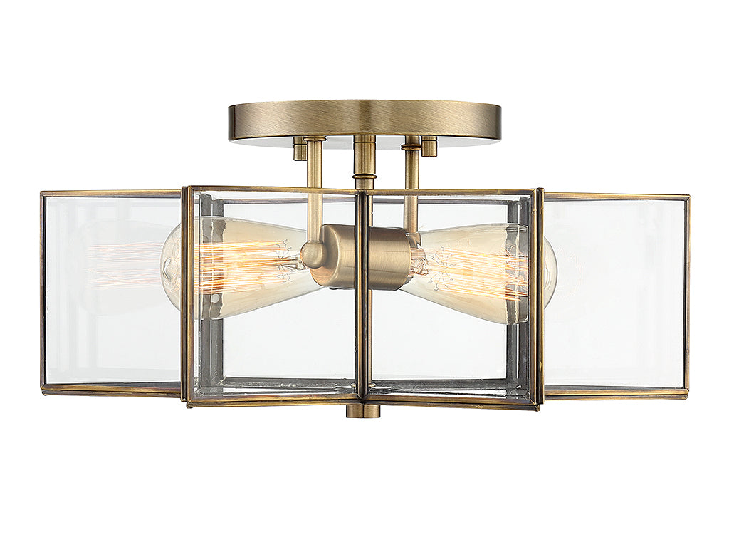Meridian Msemi M60021NB Ceiling Light - Natural Brass