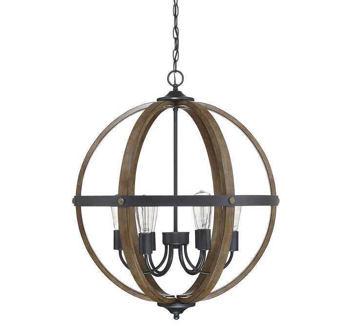 Meridian Mpend M70034WB Chandelier Light - Wood with Black