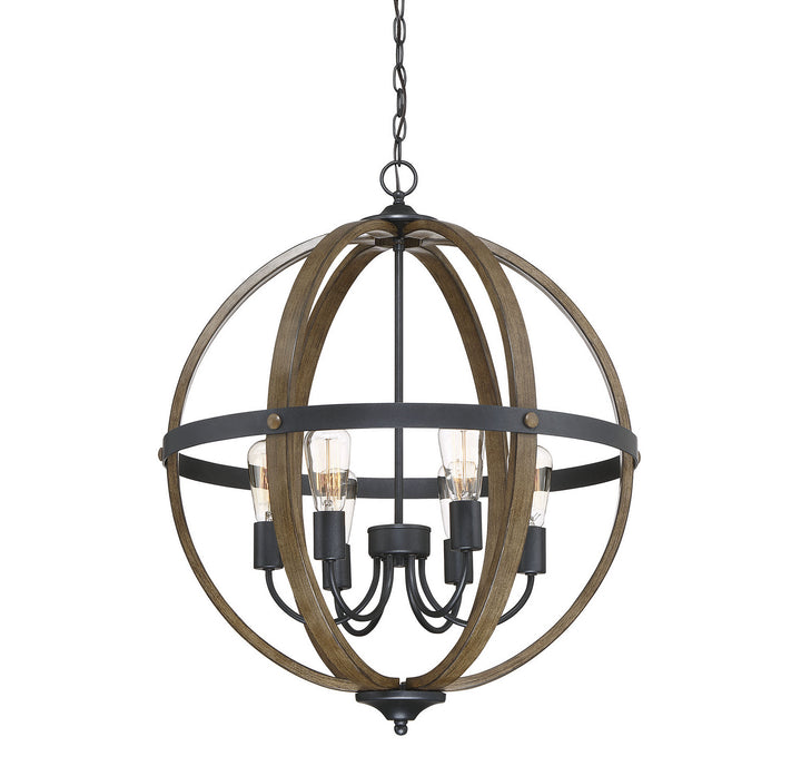 Meridian Mpend M70034WB Chandelier Light - Wood with Black