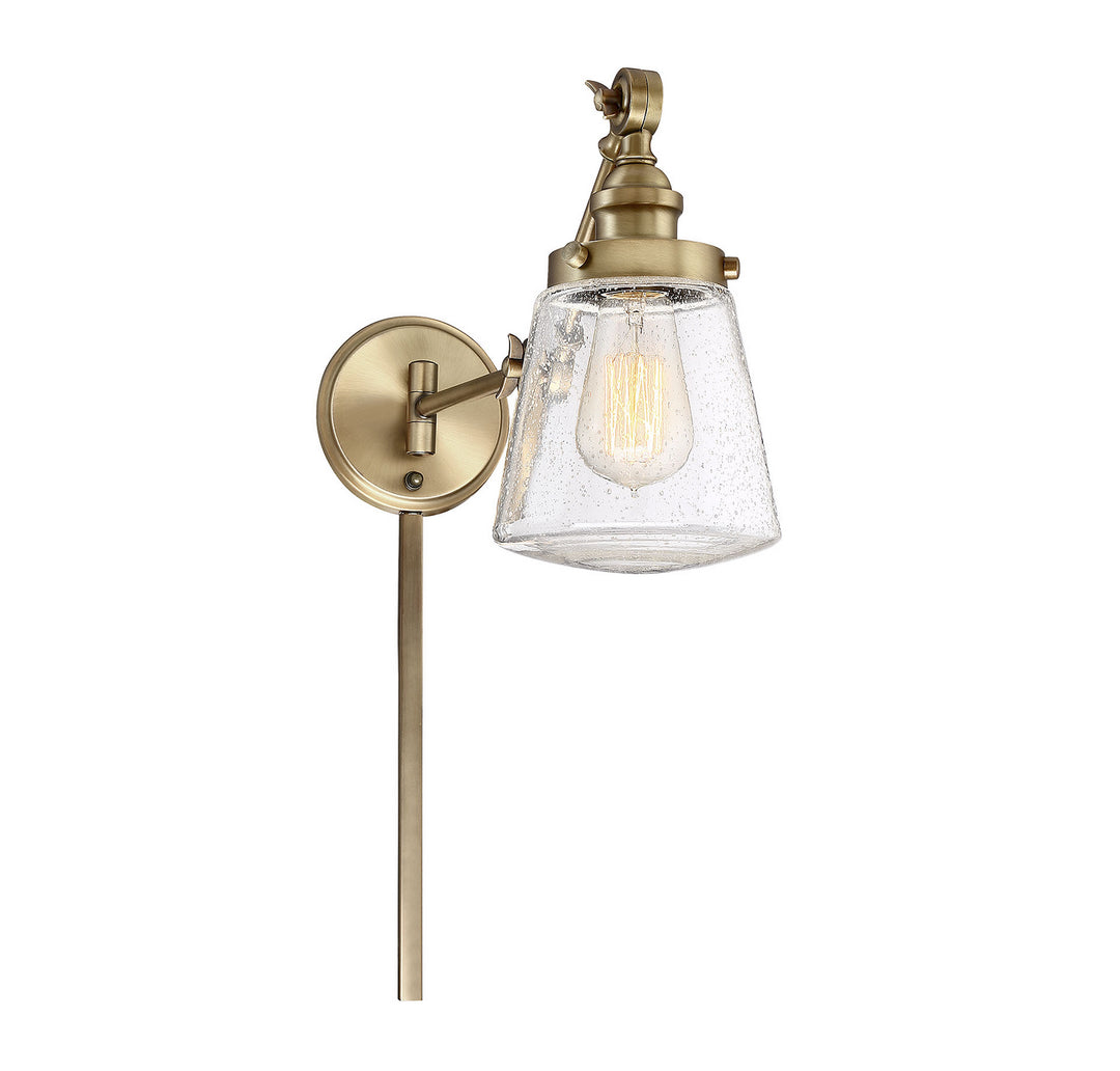 Meridian Lighting M90020NB Mscon One Light Wall Sconce Lamp Brass