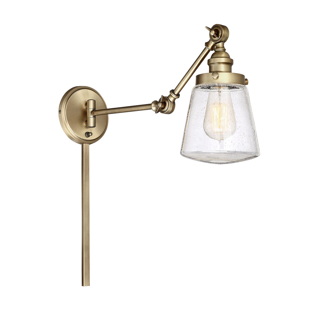 Meridian Lighting M90020NB Mscon One Light Wall Sconce Lamp Brass