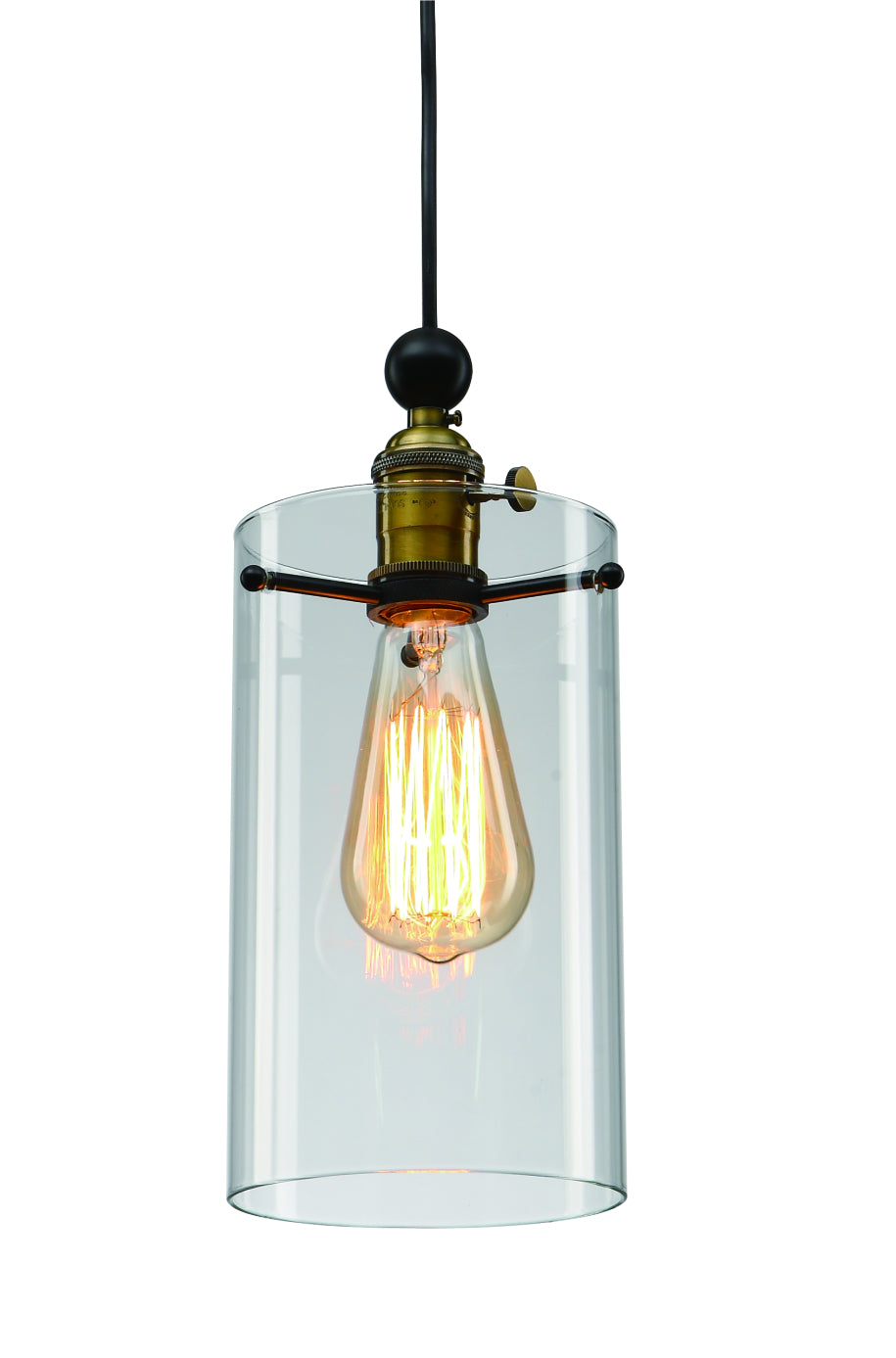Bethel International DU39 Pendant Light - Black & Brass