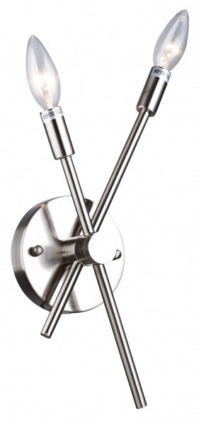 Bethel International DU75SN Wall Sconce Light - Shiny Nickel