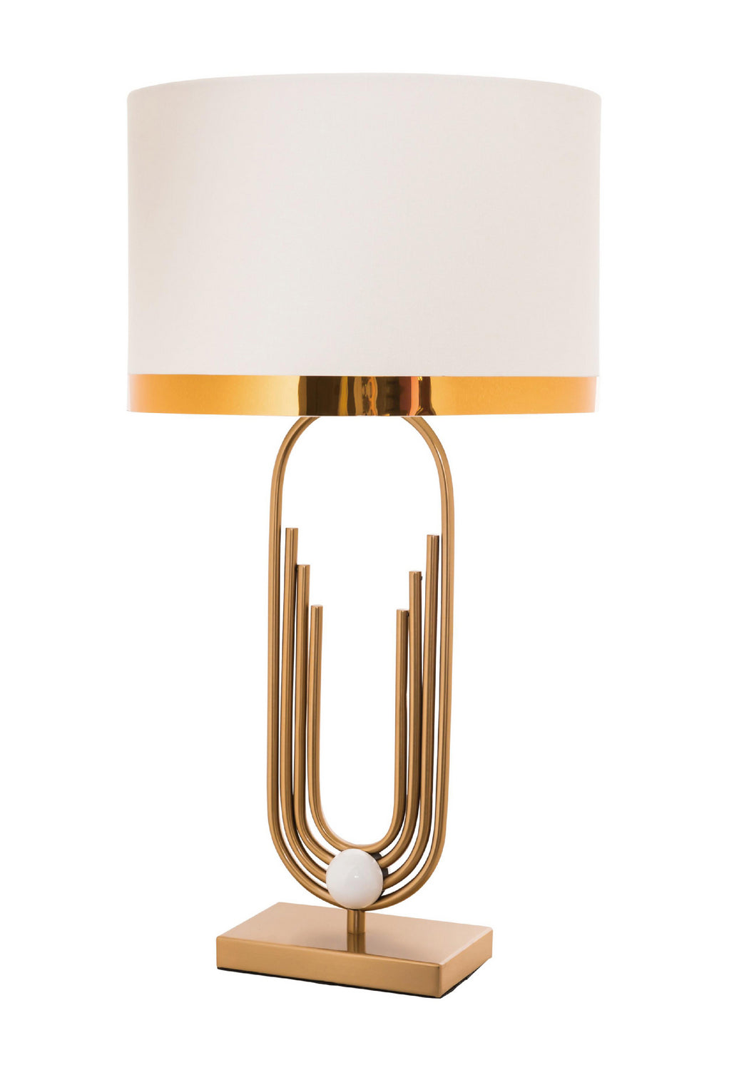Bethel International MTL12PQ-GD Modern  Lamp Gold & White