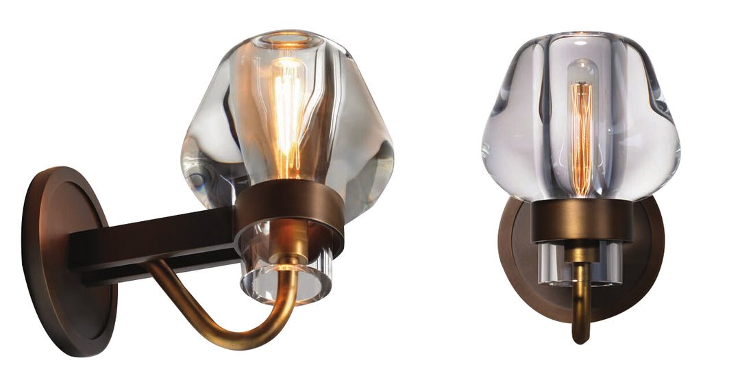 Bethel International TM04 Wall Sconce Light - Antique Brass & Black