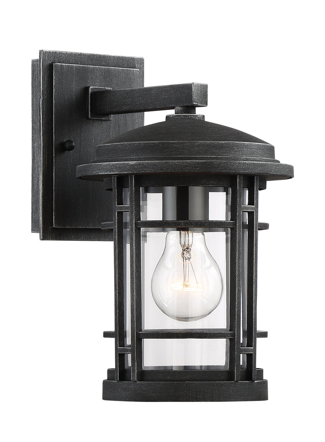 Designers Fountain 22421-WP Barrister One Light Wall Lantern Outdoor Pewter, Nickel, Silver