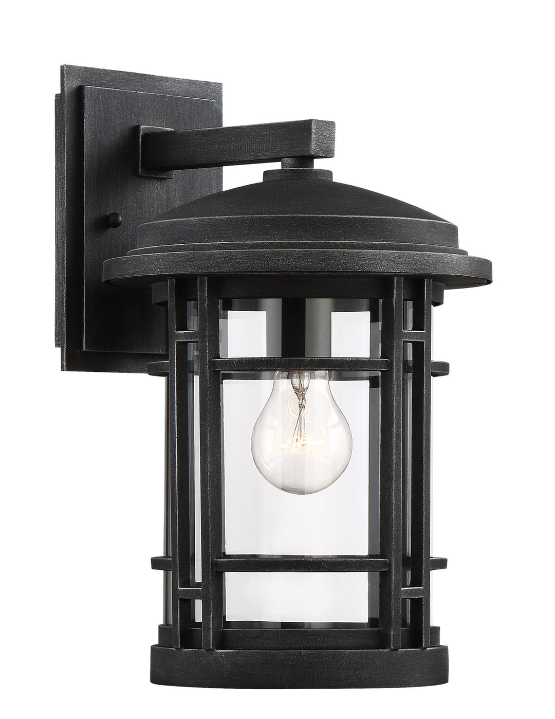 Designers Fountain 22431-WP Barrister One Light Wall Lantern Outdoor Pewter, Nickel, Silver