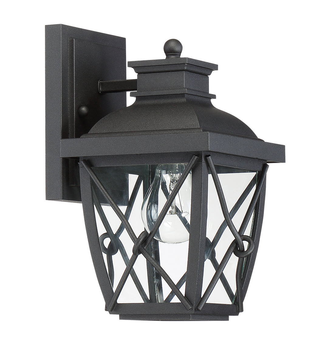 Designers Fountain 34821-BK Belmont One Light Wall Lantern Outdoor Black