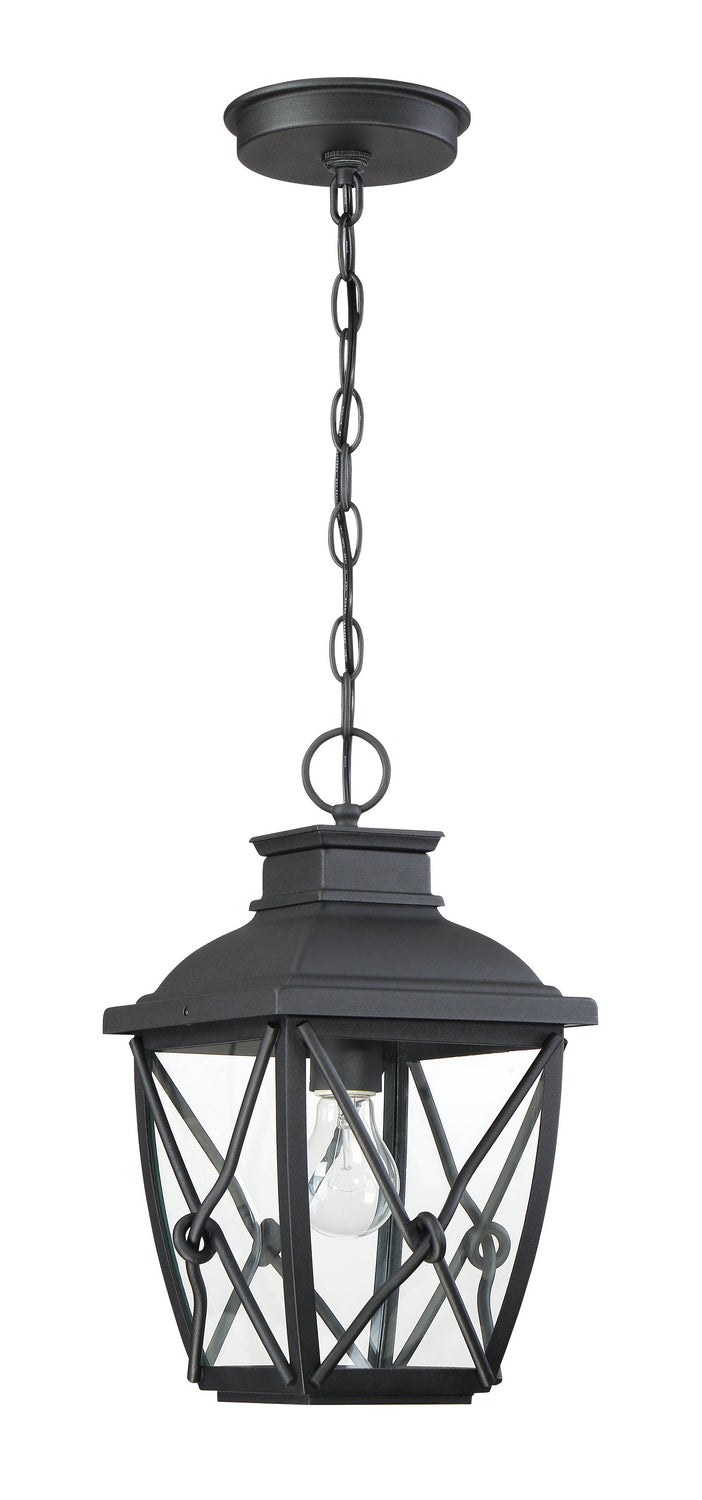 Designers Fountain 34834-BK Belmont One Light Hanging Lantern Outdoor Black