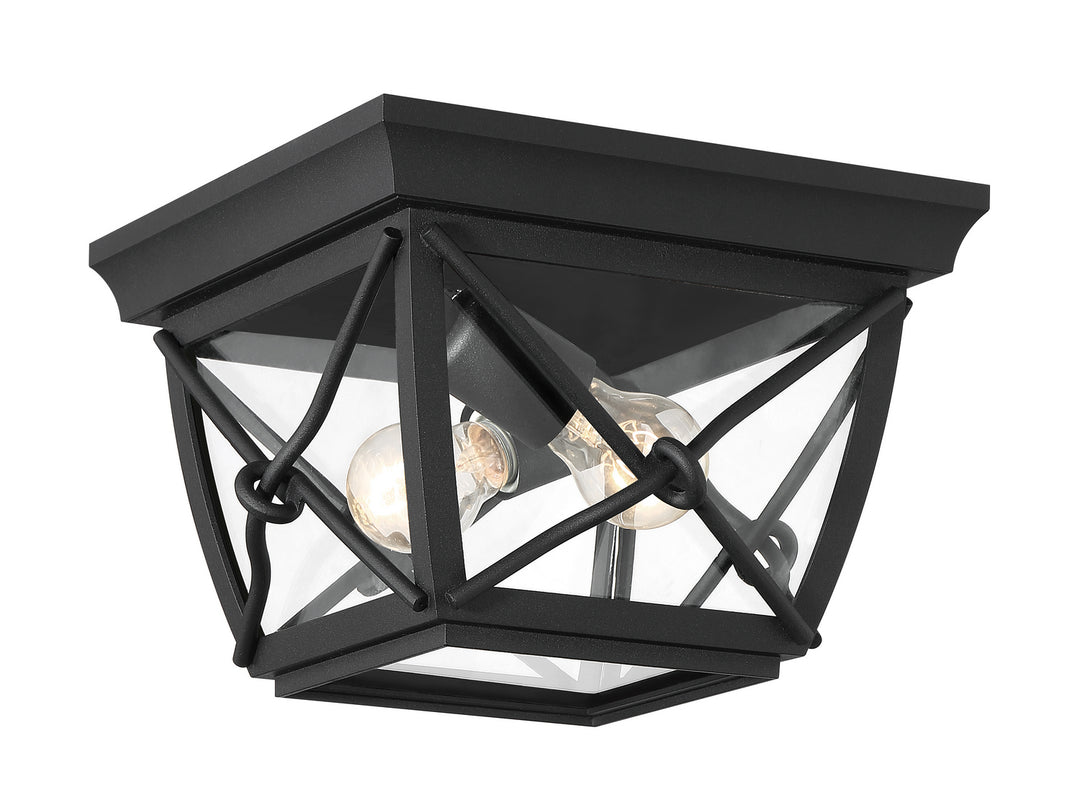 Designers Fountain 34835-BK Belmont Two Light Flushmount Outdoor Black