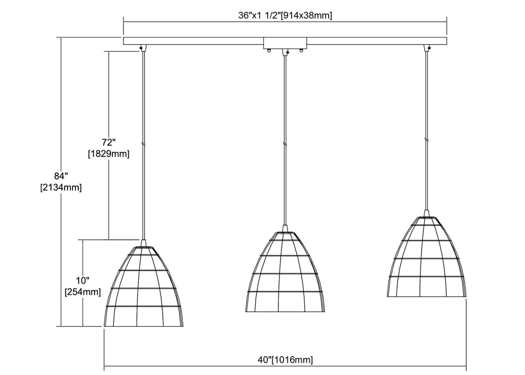 Elk Coastal Inlet 10709/3L Pendant Light - Oil Rubbed Bronze