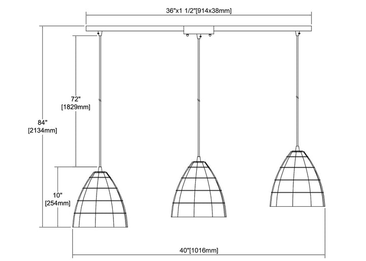 Elk Coastal Inlet 10709/3L Pendant Light - Oil Rubbed Bronze