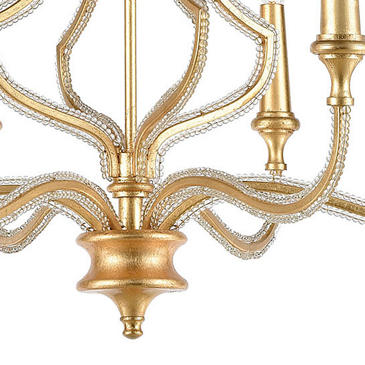 Elk La Rochelle 11176/6 Chandelier Light - Parisian Gold Leaf