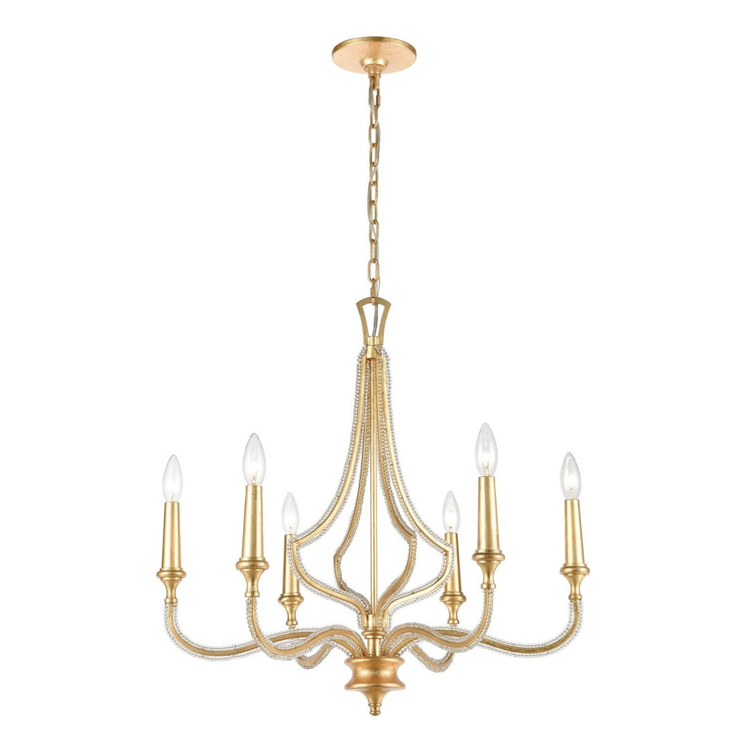 Elk La Rochelle 11176/6 Chandelier Light - Parisian Gold Leaf