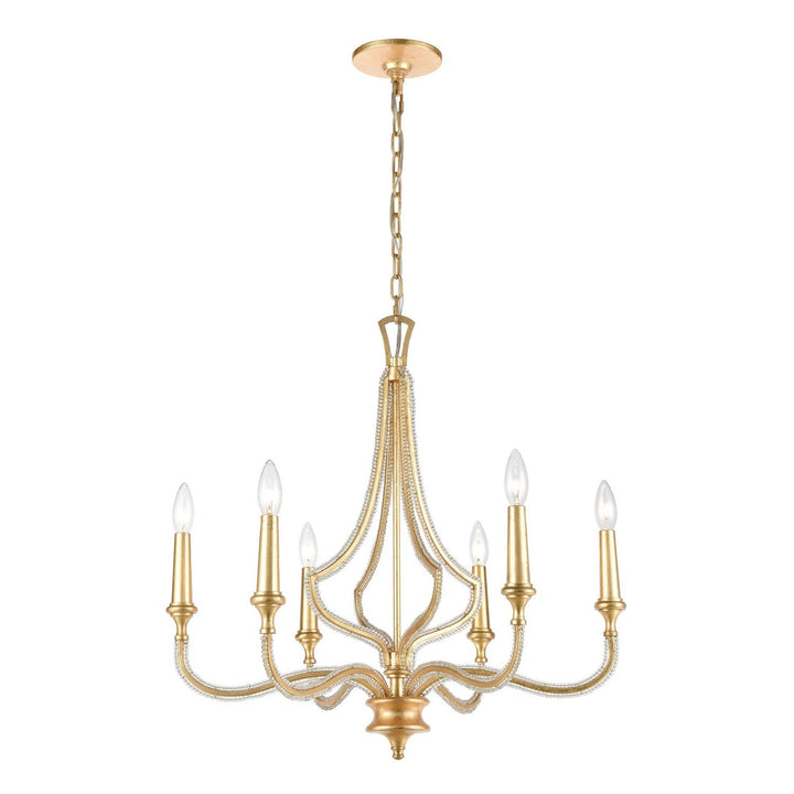 Elk La Rochelle 11176/6 Chandelier Light - Parisian Gold Leaf