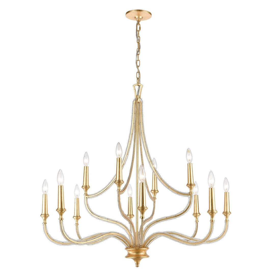 Elk La Rochelle 11178/12 Chandelier Light - Parisian Gold Leaf