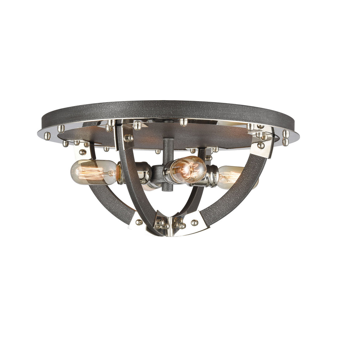 Elk Riveted Plate 15233/4 Ceiling Light - Silverdust Iron
