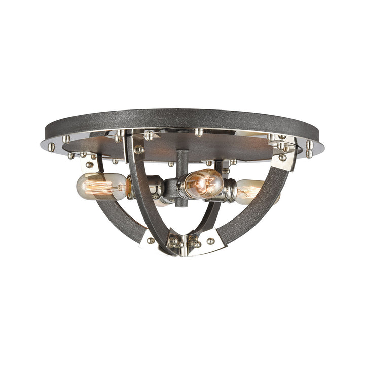 Elk Riveted Plate 15233/4 Ceiling Light - Silverdust Iron