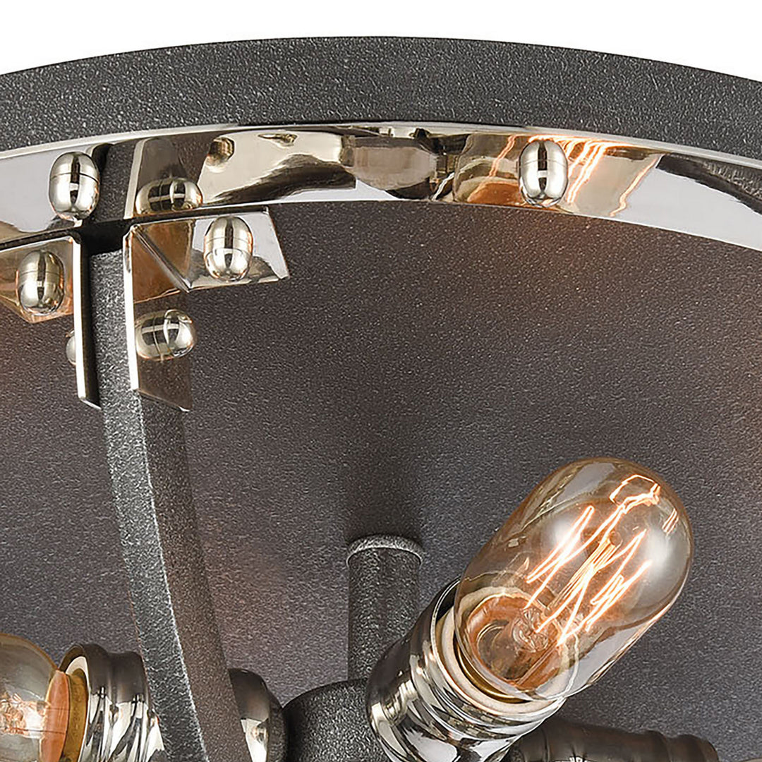Elk Riveted Plate 15233/4 Ceiling Light - Silverdust Iron