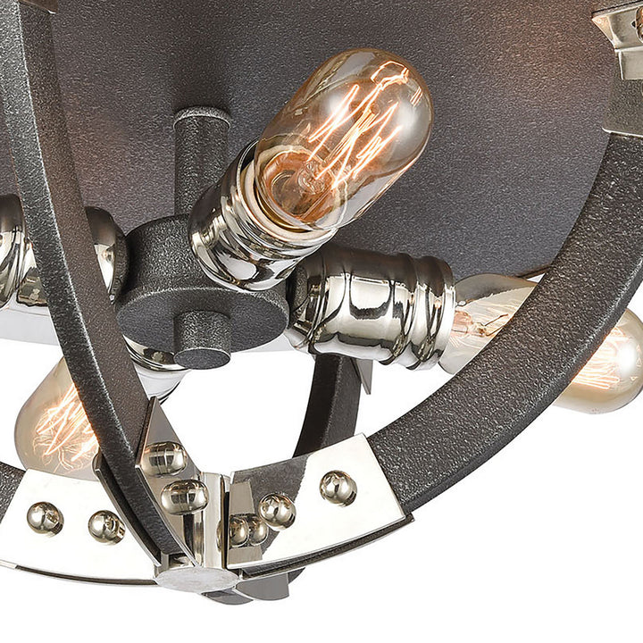 Elk Riveted Plate 15233/4 Ceiling Light - Silverdust Iron