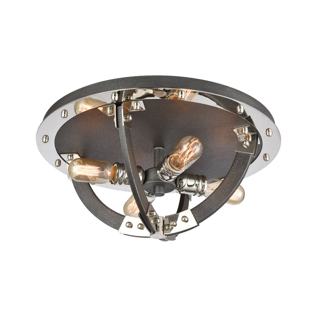 Elk Riveted Plate 15233/4 Ceiling Light - Silverdust Iron
