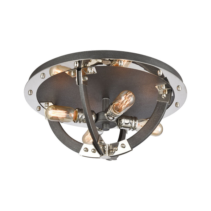 Elk Riveted Plate 15233/4 Ceiling Light - Silverdust Iron
