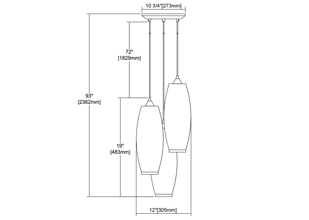 Elk Liz 21192/3 Pendant Light - Satin Nickel