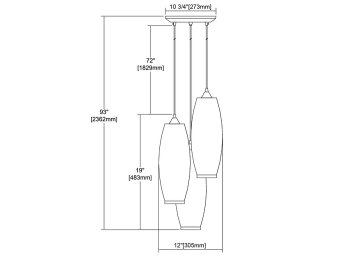 Elk Liz 21192/3 Pendant Light - Satin Nickel