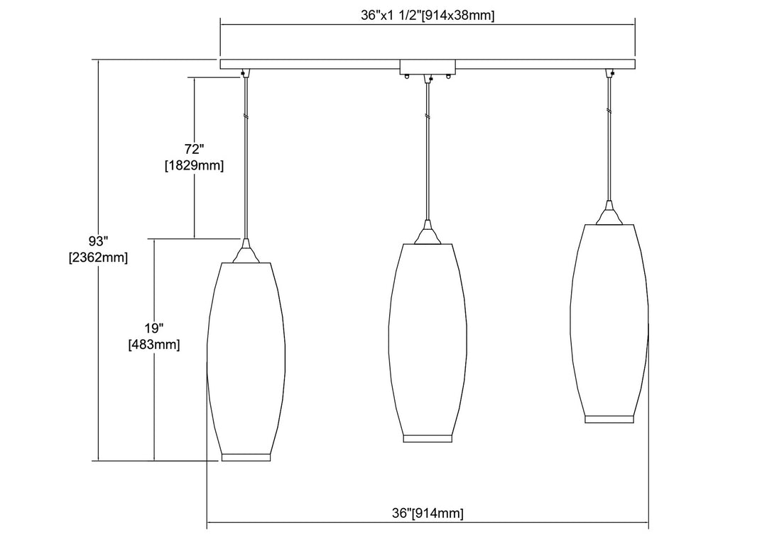 Elk Liz 21192/3L Pendant Light - Satin Nickel