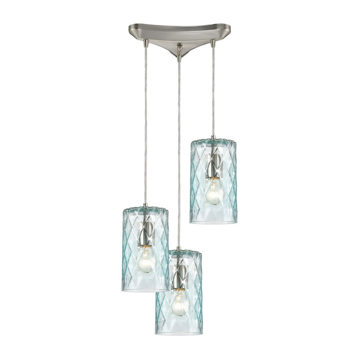 Elk Diamond Pleat 21194/3 Pendant Light - Satin Nickel
