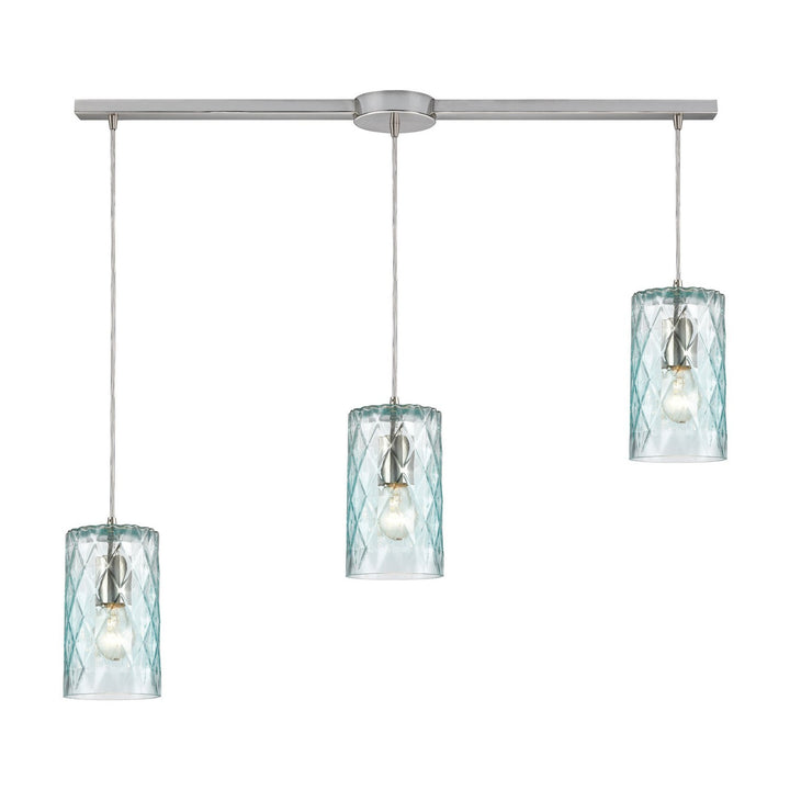 Elk Diamond Pleat 21194/3L Pendant Light - Satin Nickel