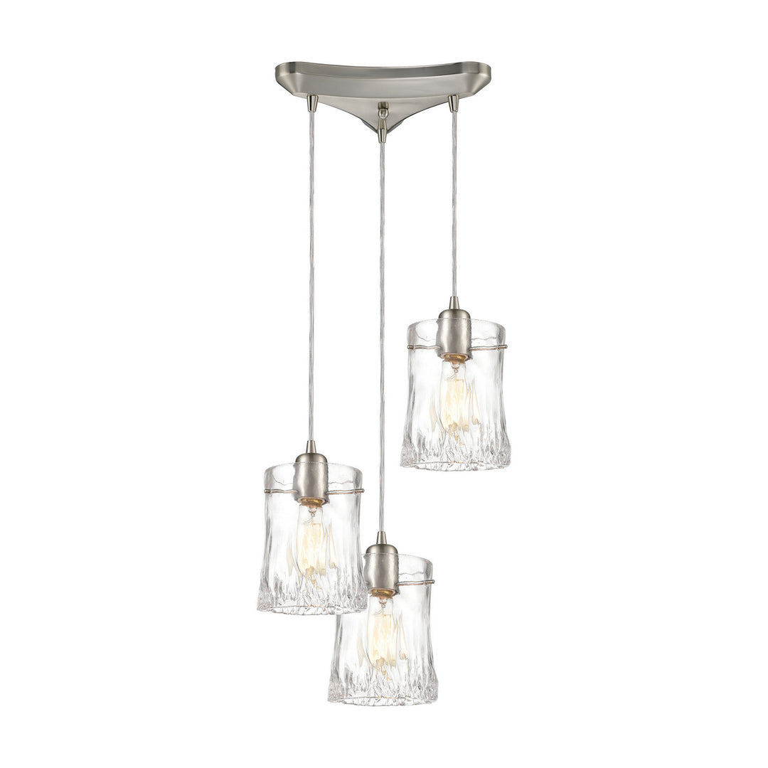 Elk Hand Formed Glass 21200/3 Pendant Light - Satin Nickel