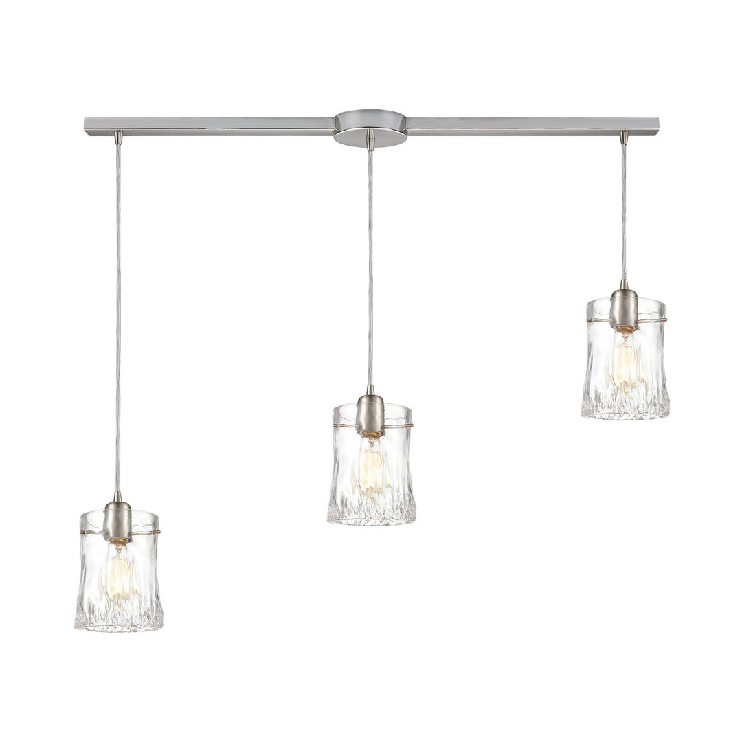 Elk Hand Formed Glass 21200/3L Pendant Light - Satin Nickel