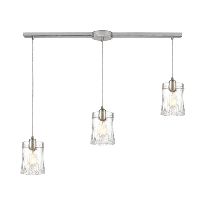 Elk Hand Formed Glass 21200/3L Pendant Light - Satin Nickel
