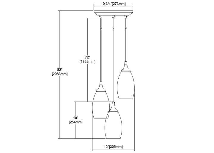 Elk Sutter Creek 25098/3 Pendant Light - Satin Nickel