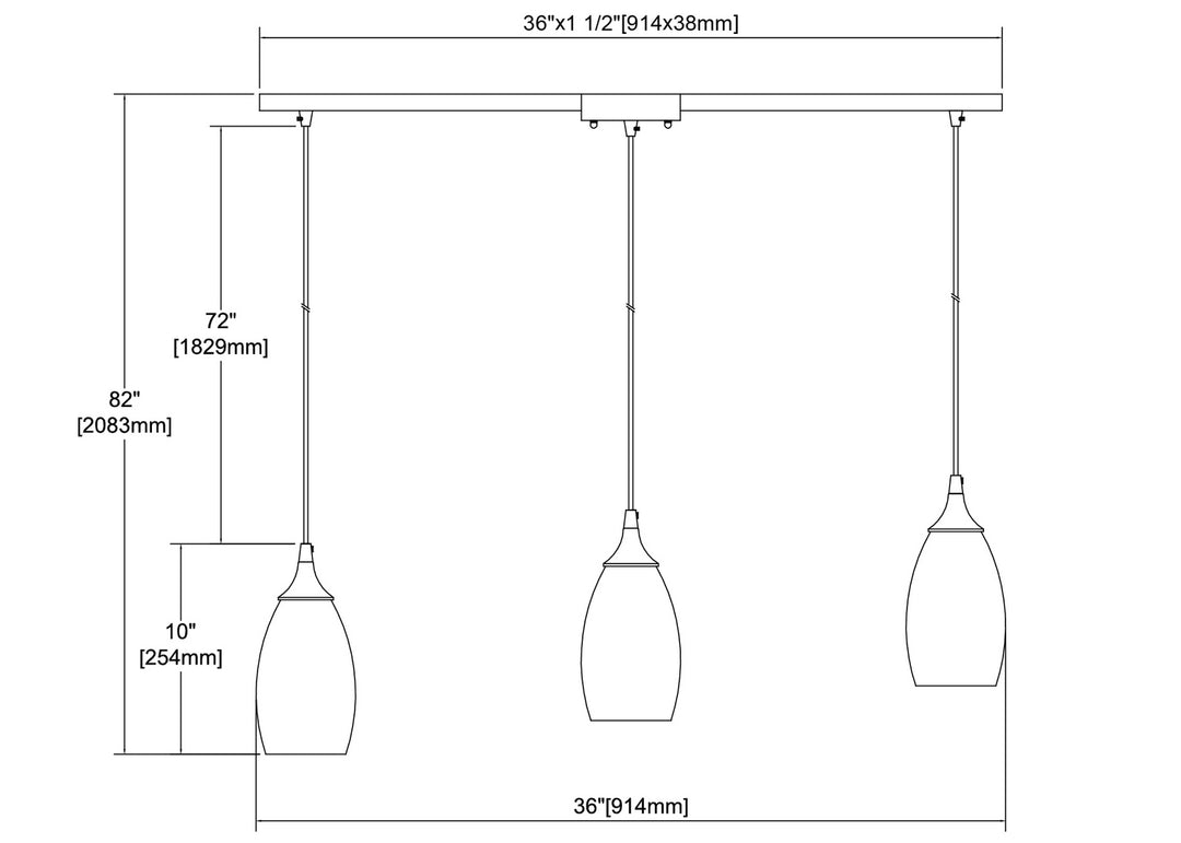 Elk Sutter Creek 25098/3L Pendant Light - Satin Nickel