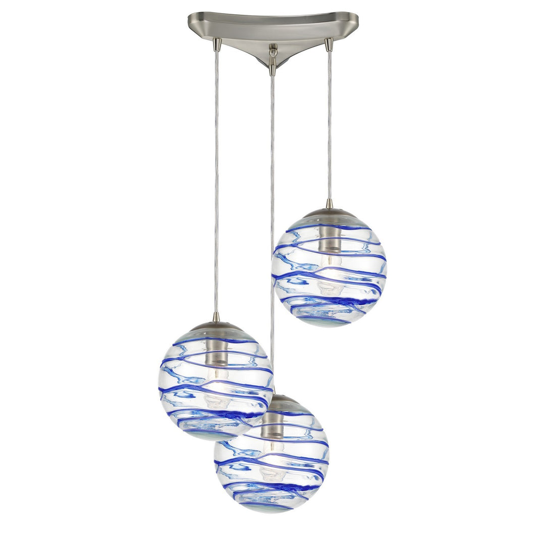 Elk Vines 31743/3 Pendant Light - Satin Nickel