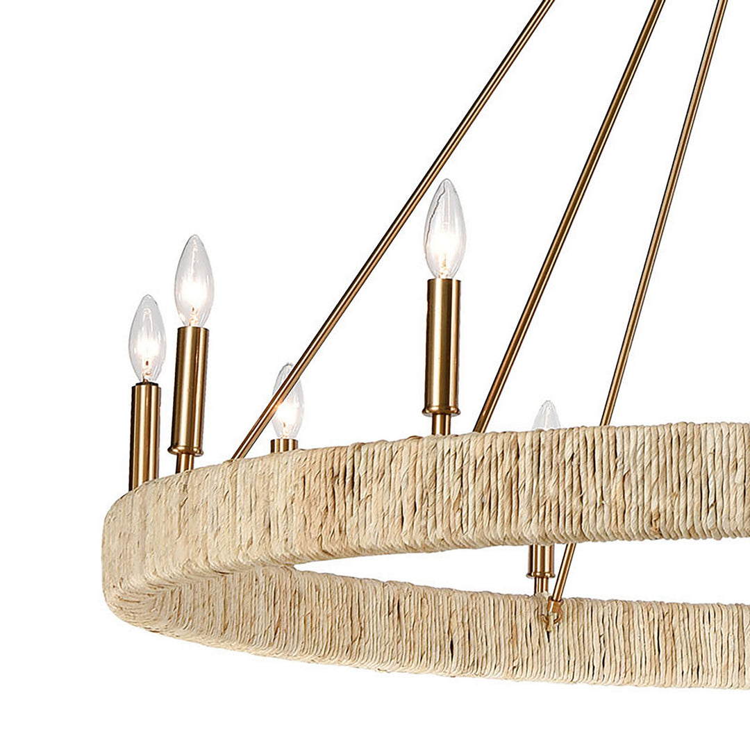 Elk Abaca 32417/12 Chandelier Light - Satin Brass